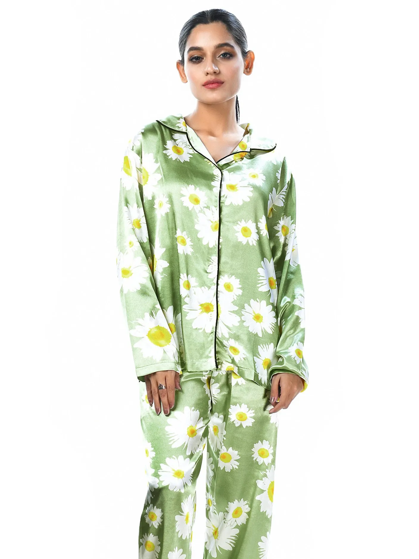 Silk Floral Printed Sleep Wear