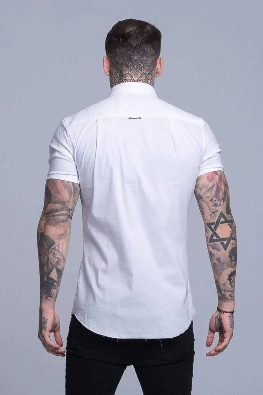 Smart Short Sleeved Disciple Men's Shirt - White