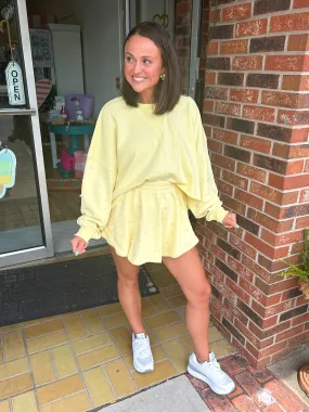 So Cozy Pearl Studded Crop Sweatshirt