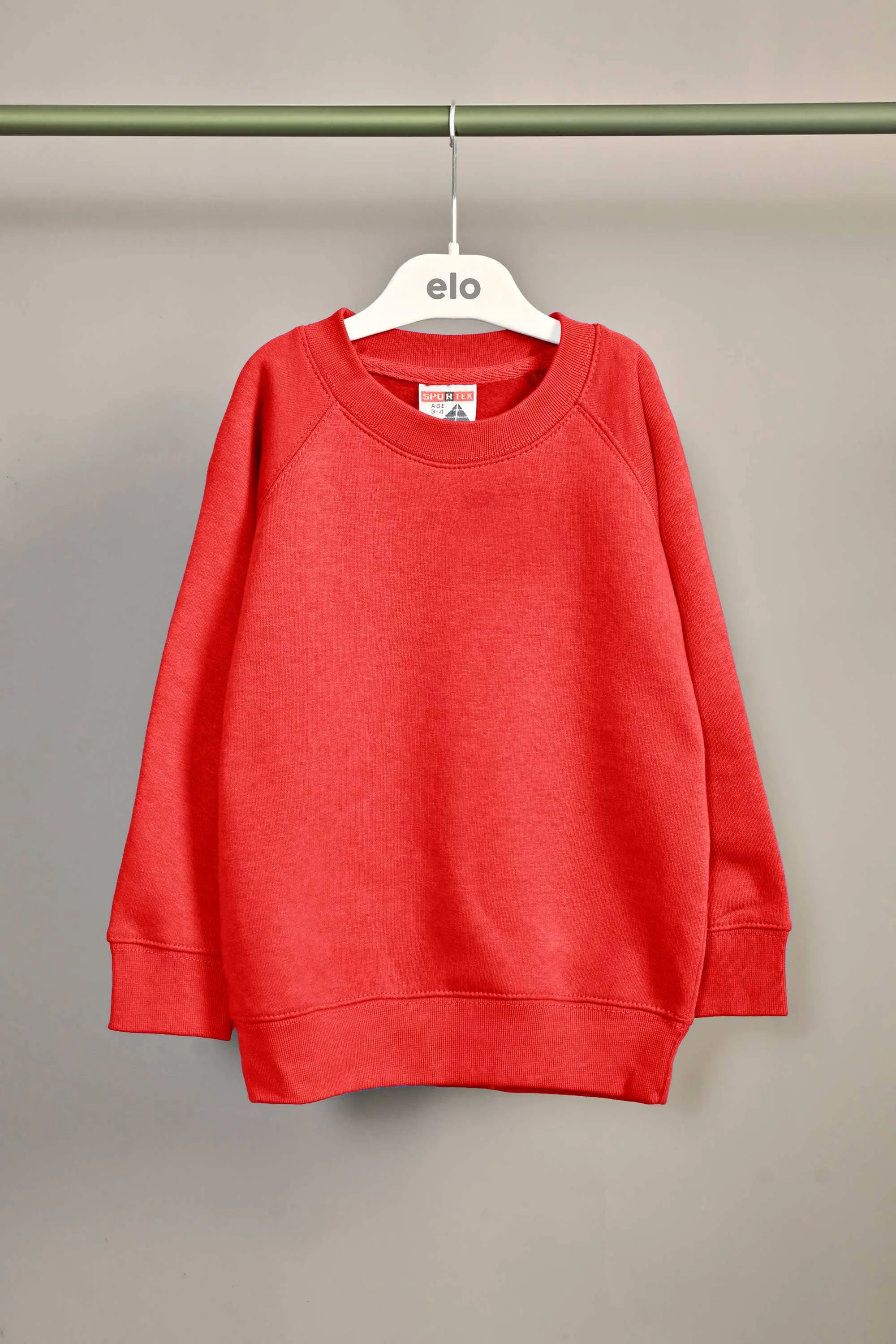 Sportex Kid's Solid Design Raglan Sleeve Fleece Sweat Shirt