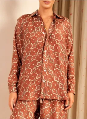 Stevie Oversized Shirt in Tan