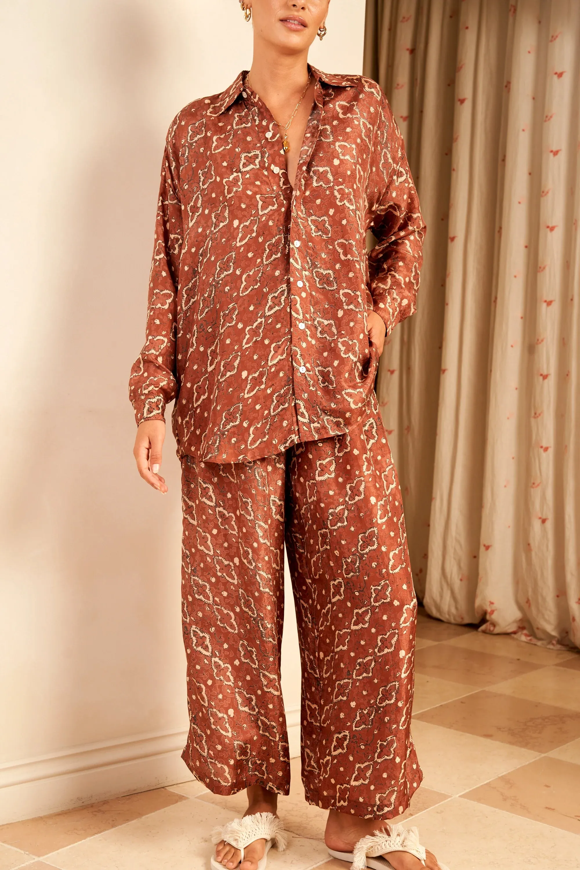 Stevie Oversized Shirt in Tan