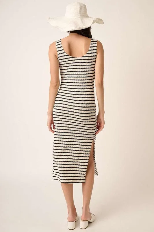 Striped Knit Tank Midi Dress