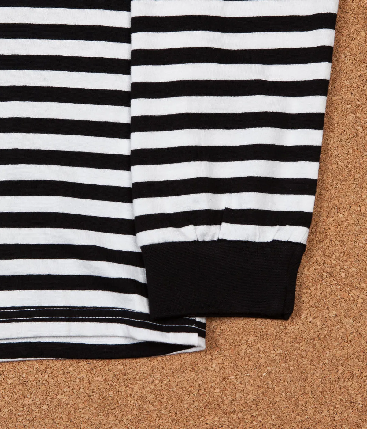 Stussy Jacquard Neck Long Sleeve T-Shirt - Black