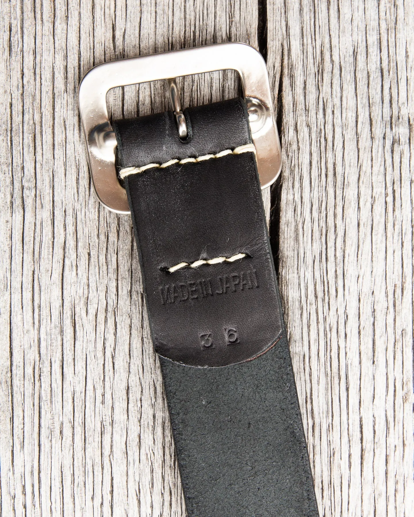 Sugar Cane & Co. Black Leather Belt SC02320