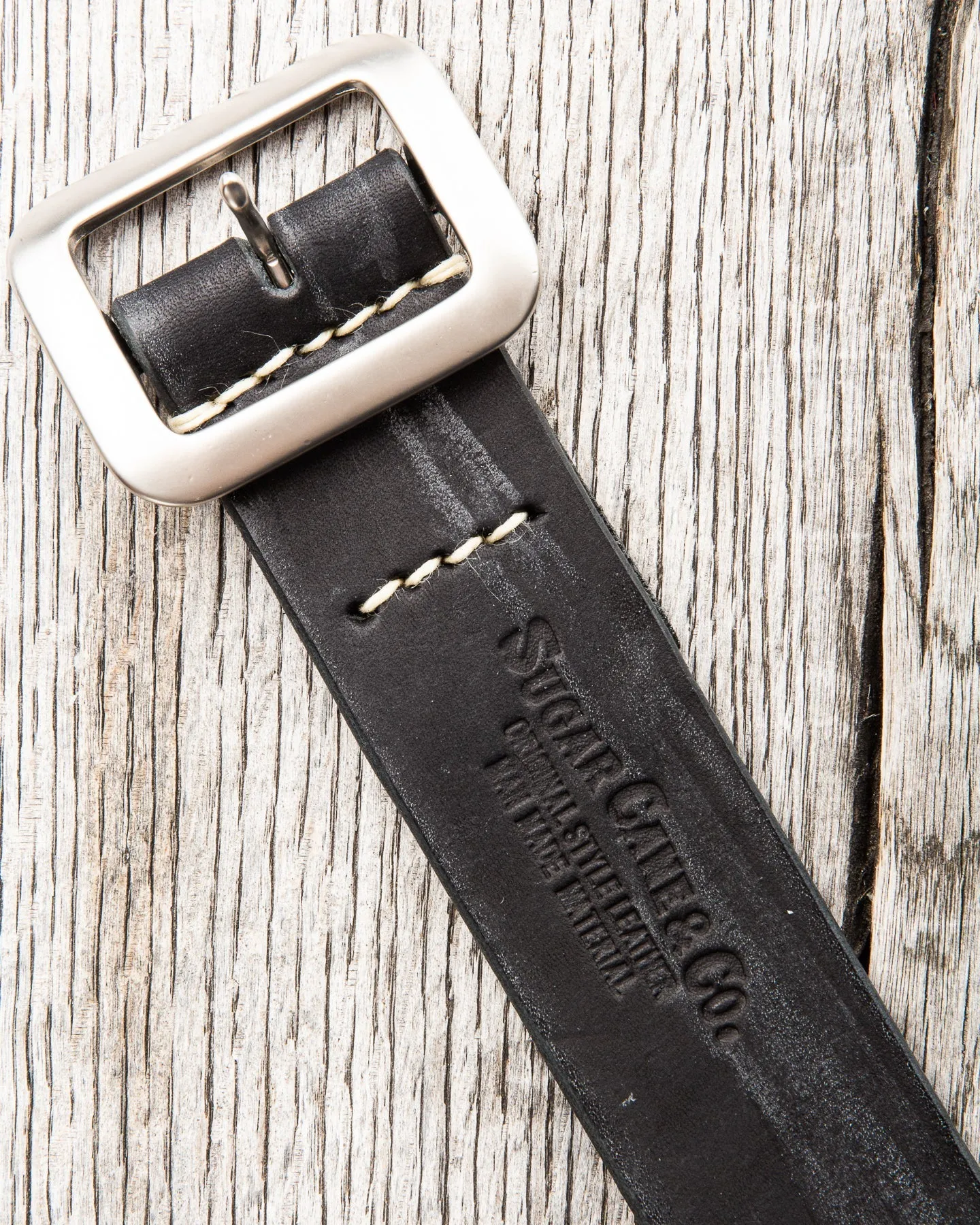 Sugar Cane & Co. Black Leather Belt SC02320