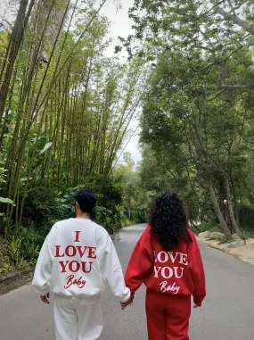 SXV  'I LOVE U baby’ Printed Cool Aesthetic Drop Shoulder Oversized Baggy Sweatshirt