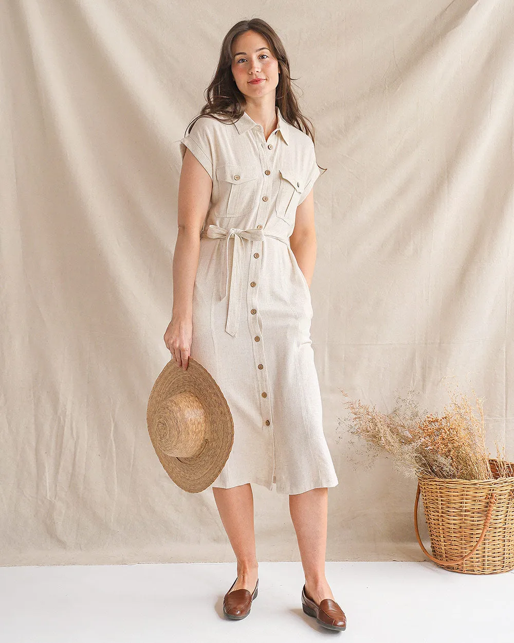 Sybille Shirt Dress - Natural