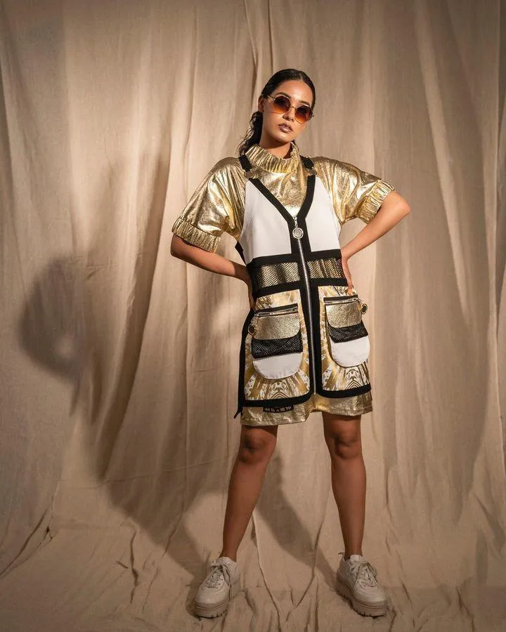 The Gold Starburst Yin-Yang Dress