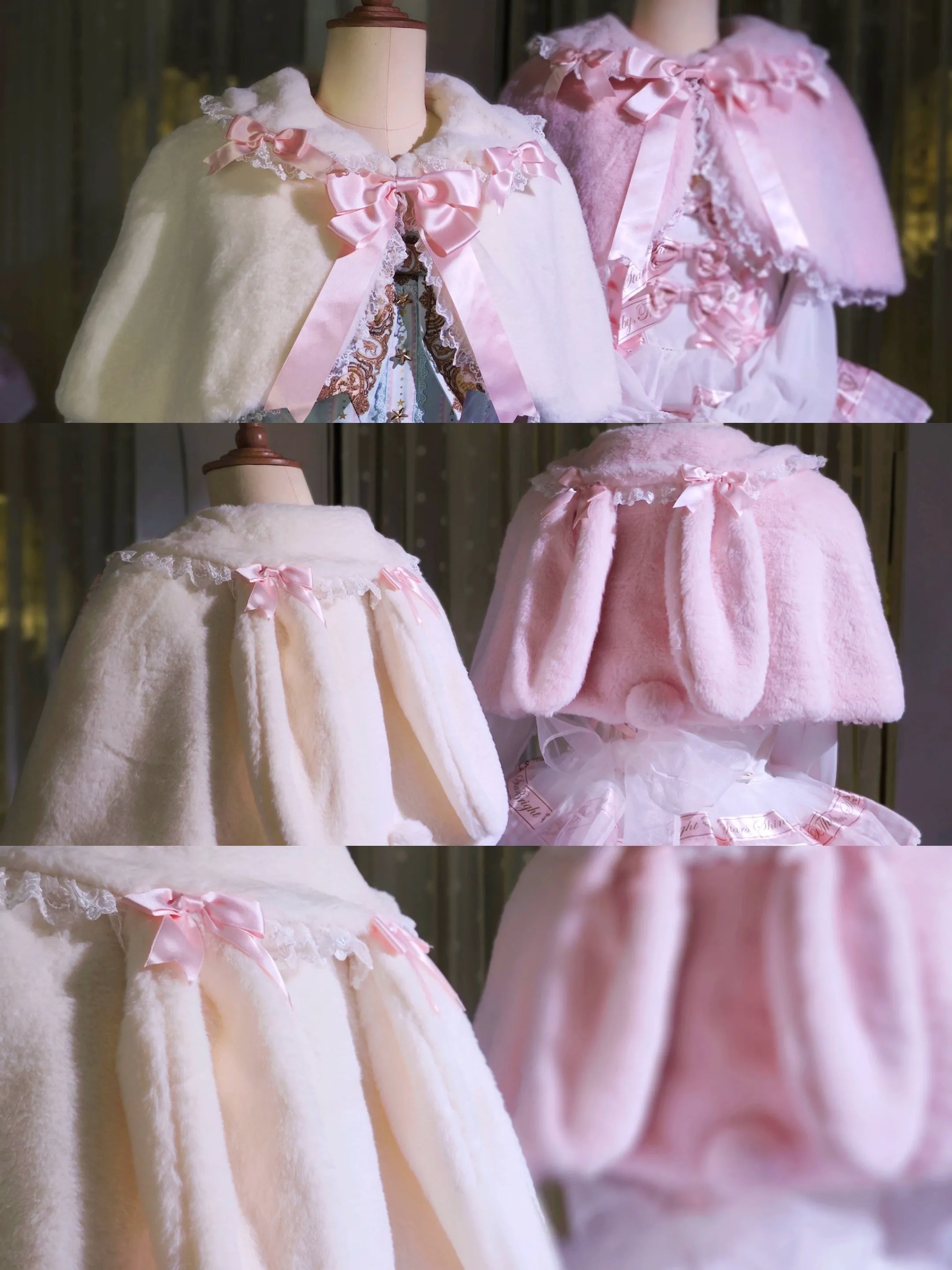 The Seventh Doll~Old School Lolita Cape Bunny Plush Short Coat