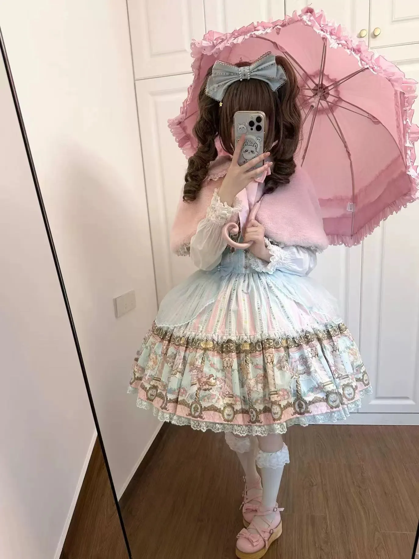 The Seventh Doll~Old School Lolita Cape Bunny Plush Short Coat