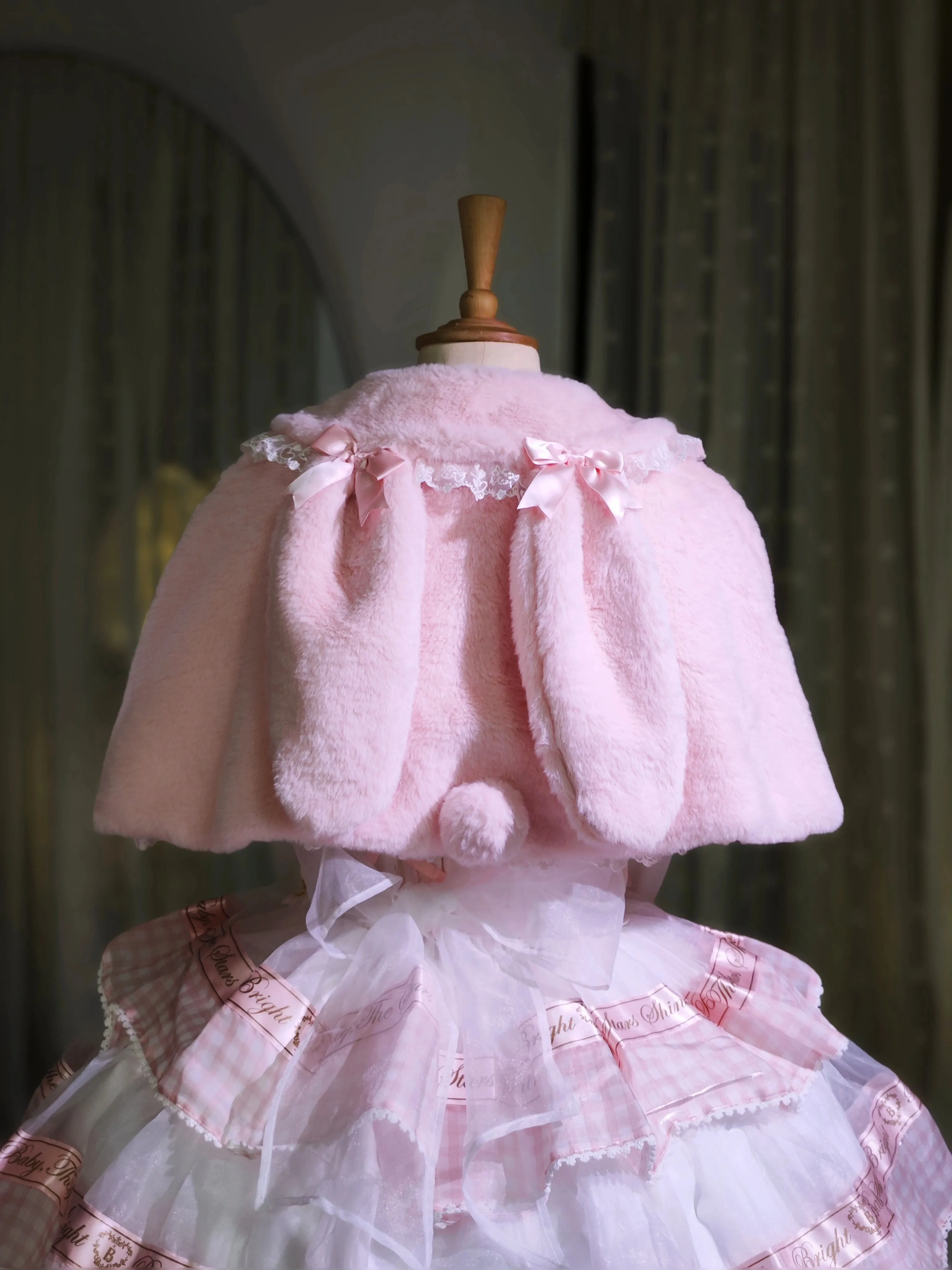 The Seventh Doll~Old School Lolita Cape Bunny Plush Short Coat