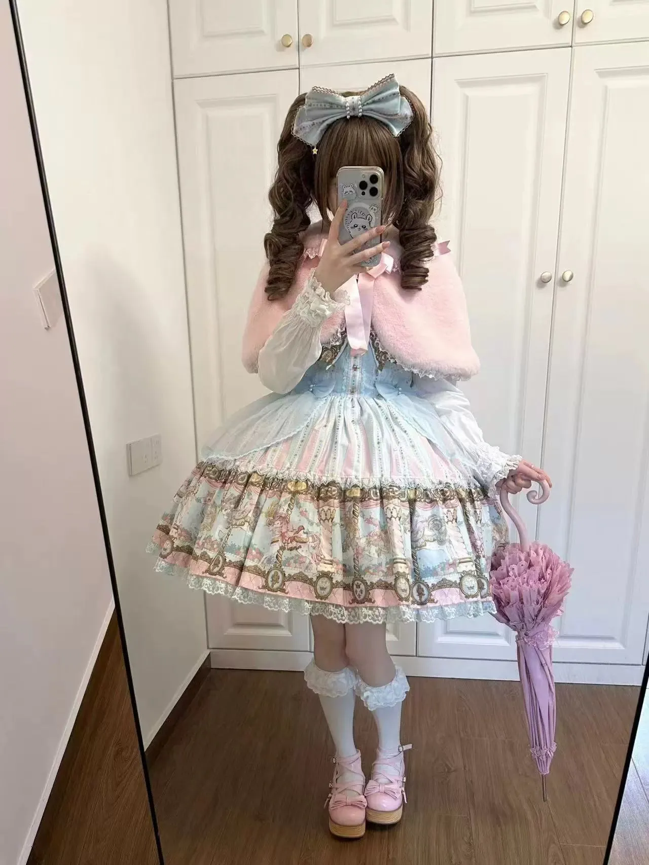 The Seventh Doll~Old School Lolita Cape Bunny Plush Short Coat