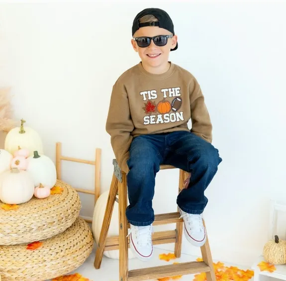 Tis The Season Pumpkin Patch Sweatshirt - Mocha