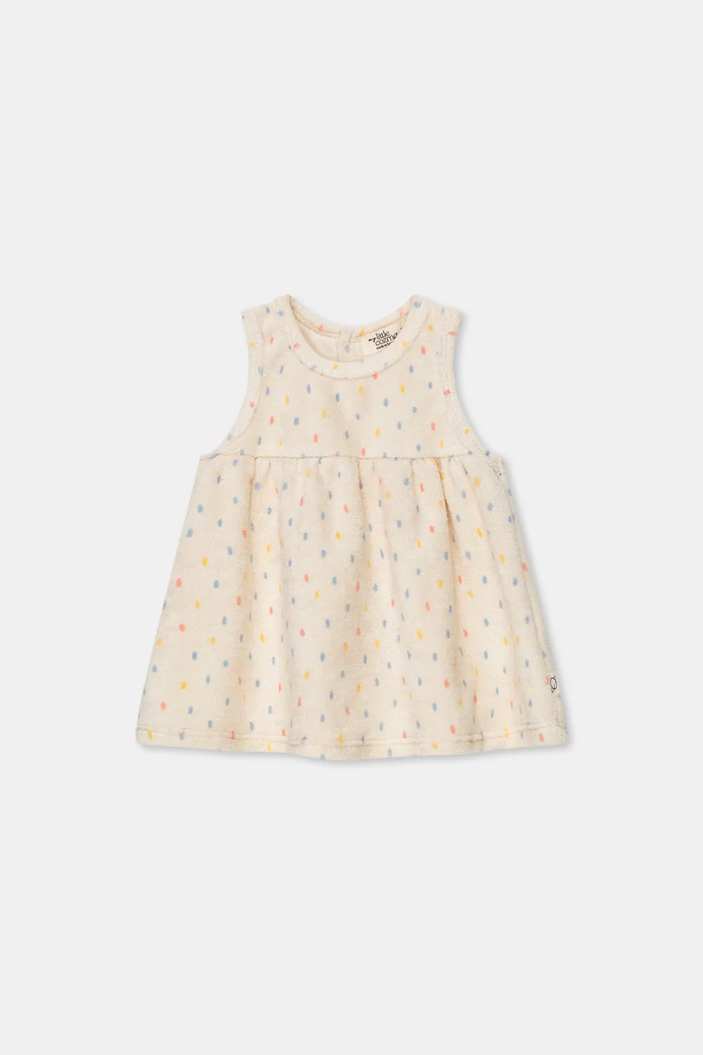 Toweling print baby dress