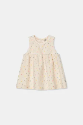 Toweling print baby dress