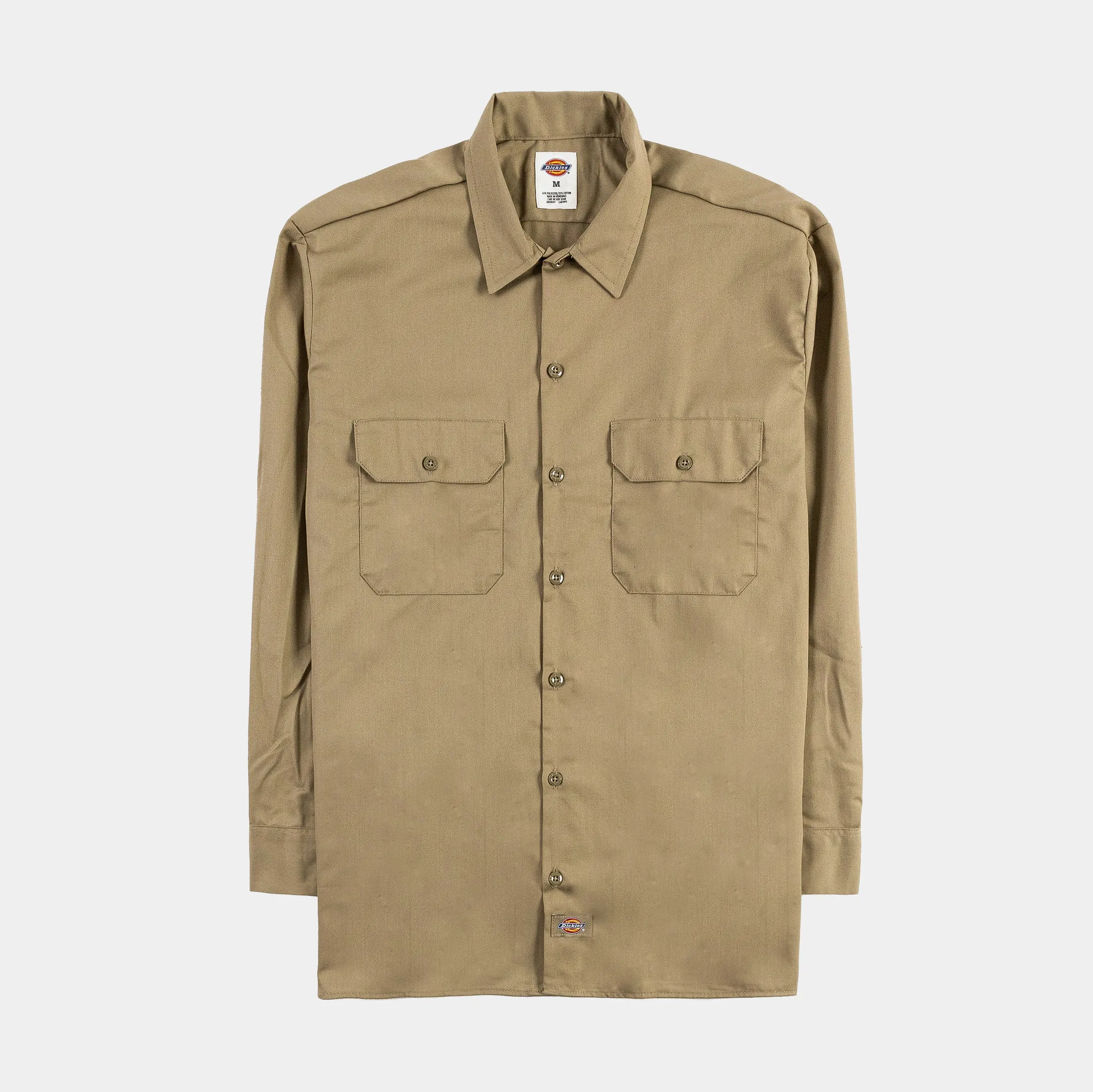 Twill Work Mens Long Sleeve Shirt (Beige)