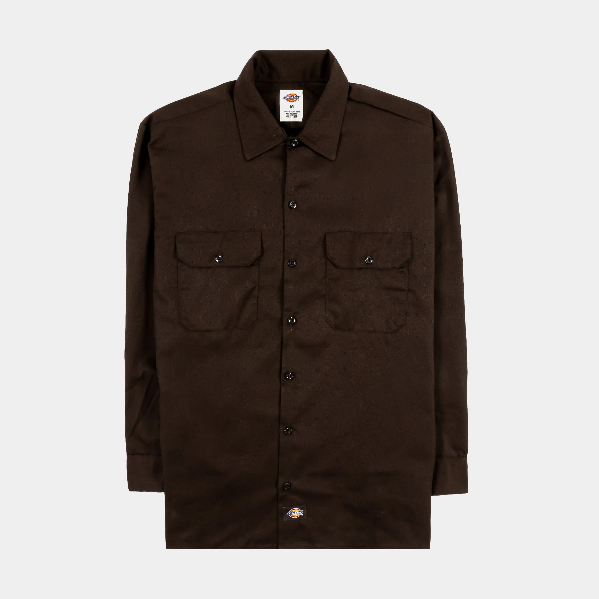 Twill Work Mens Long Sleeve Shirt (Brown)