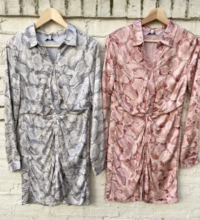 Twisted Waist Shirt Dress