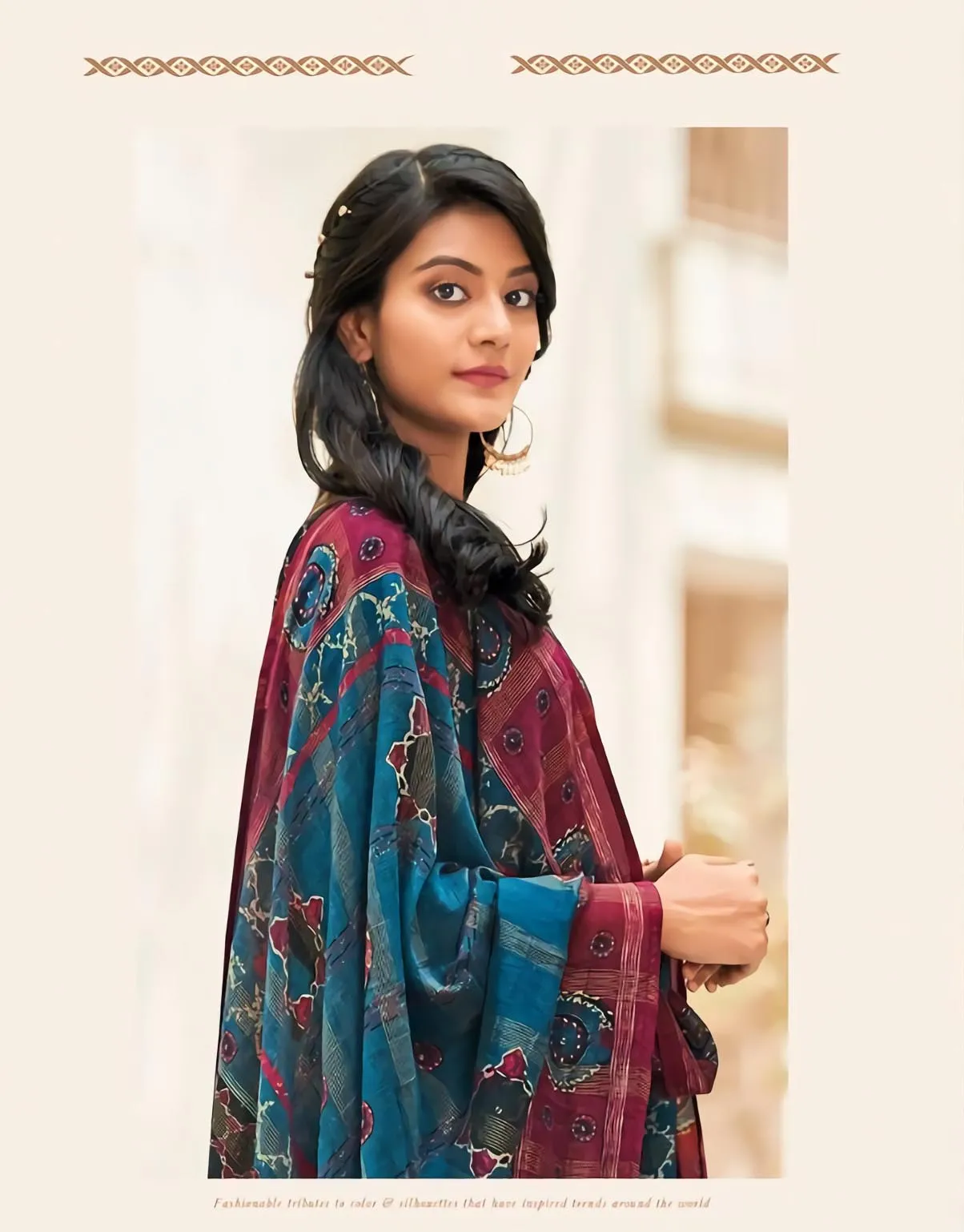 Unstitched Black Muslin Silk Salwar Kameez Suit Set With Chanderi dupatta