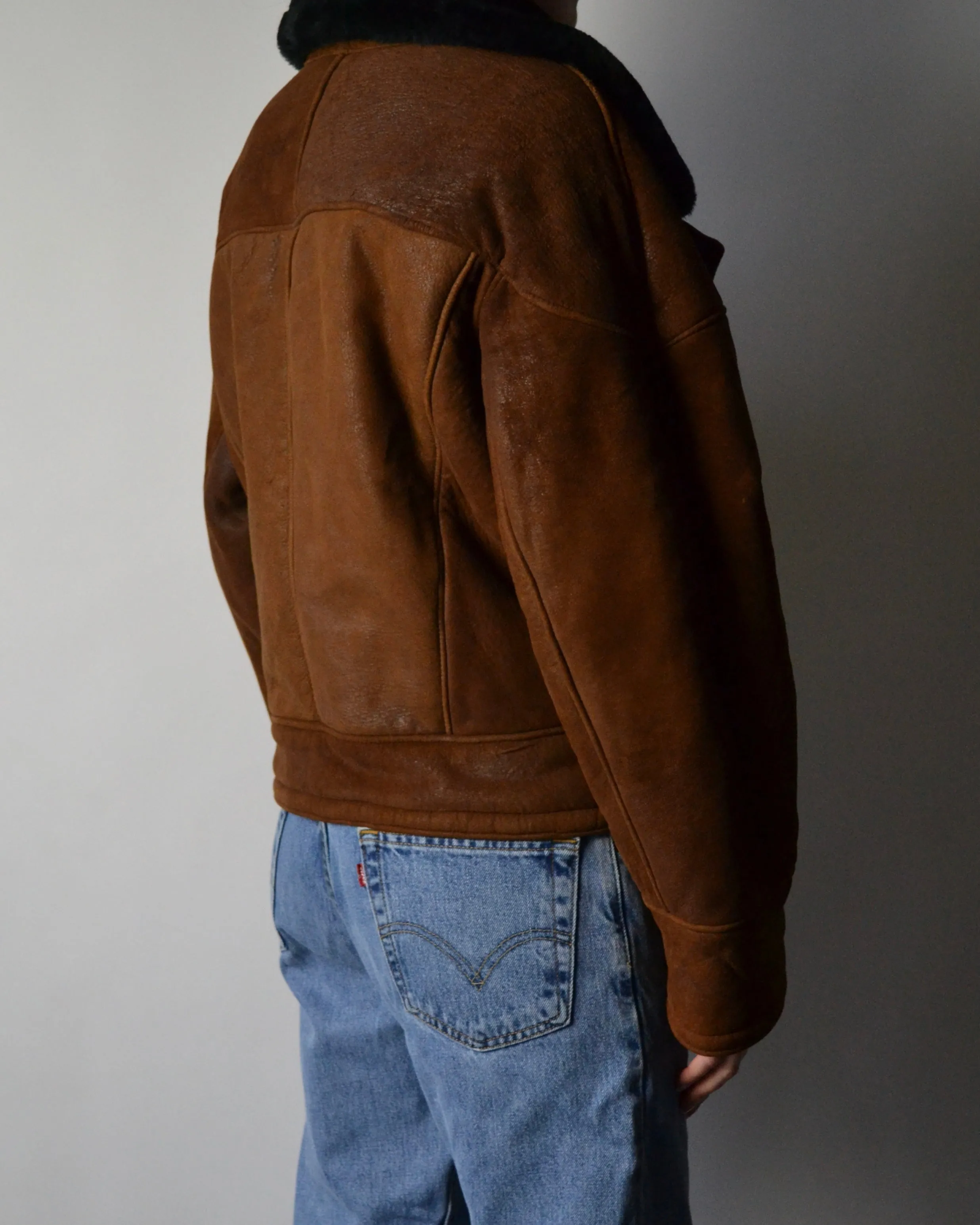 Vintage Chestnut Brown Shearling Jacket