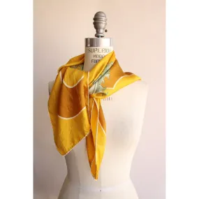 Vintage Silk Initial LB Yellow Scarf