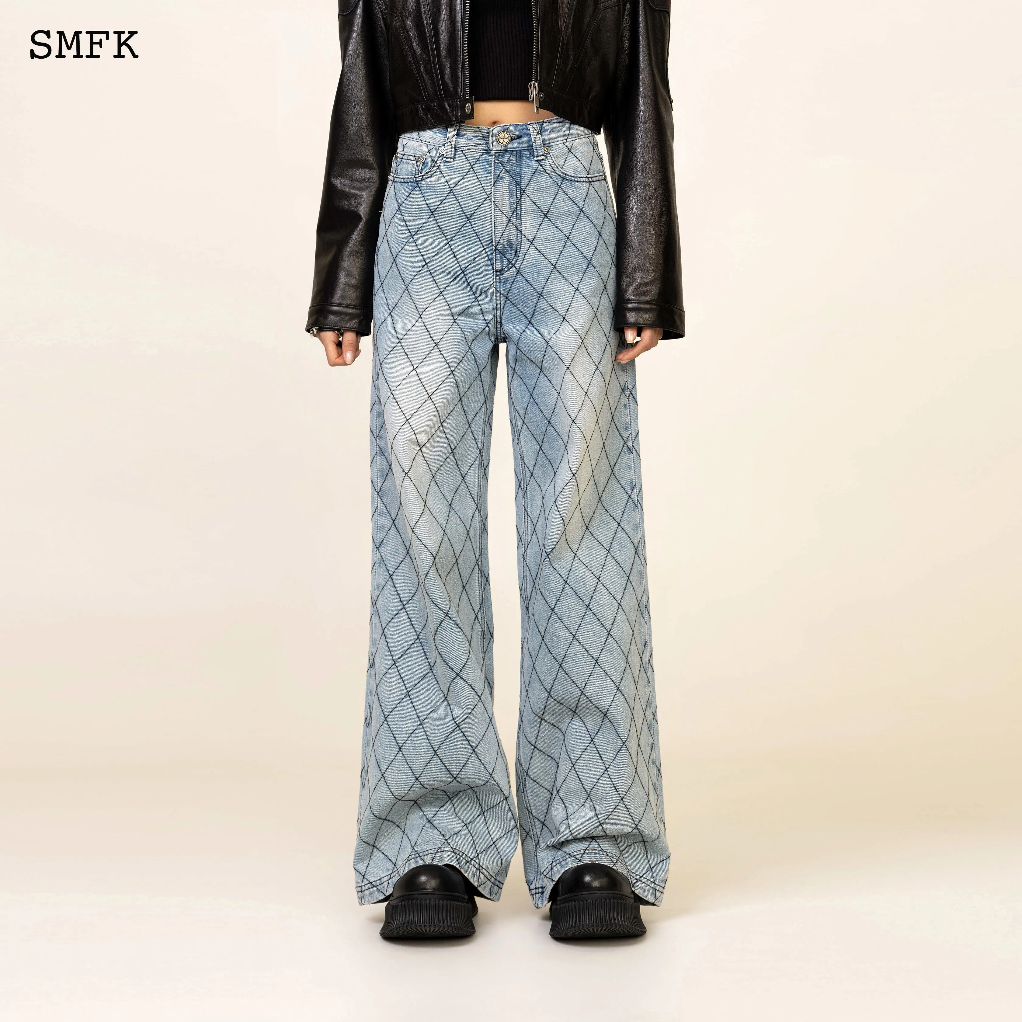 WildWorld Fence Loose Blue Denim Jeans