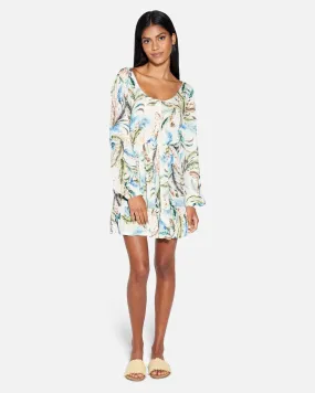 Wispy Leaves Scoop Mini Dress