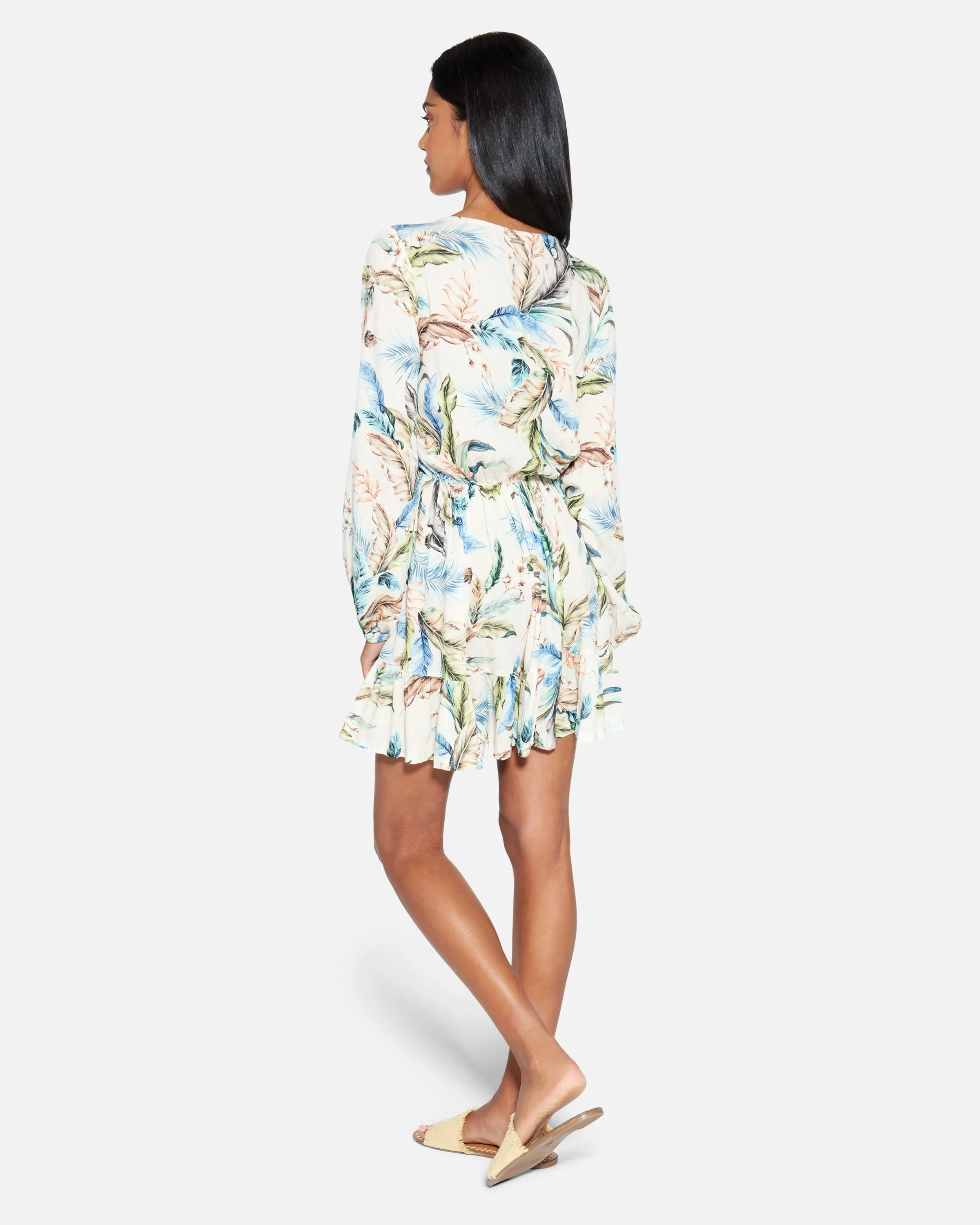 Wispy Leaves Scoop Mini Dress