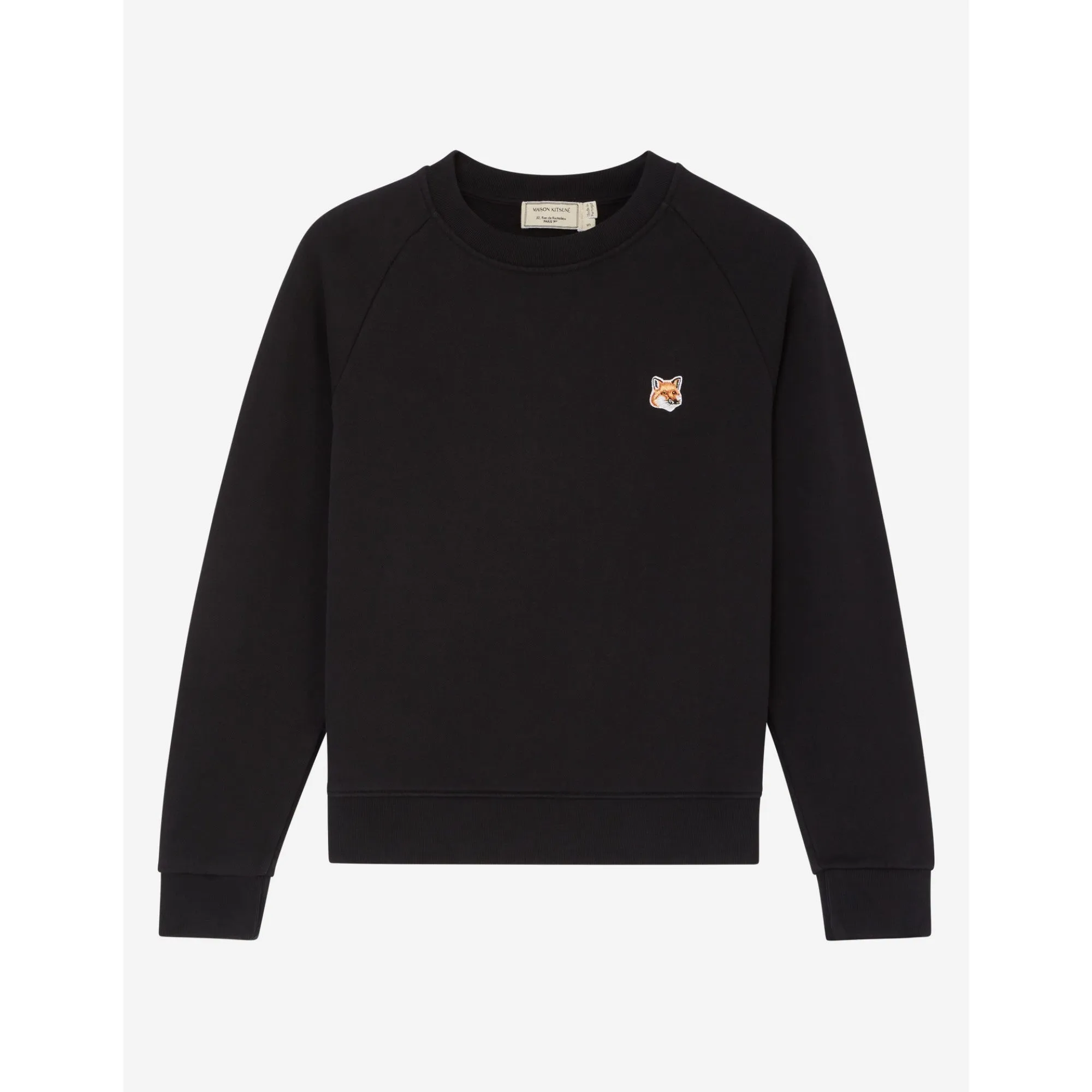 Women Fox Head Patch Adjusted Sweatshirt - Black