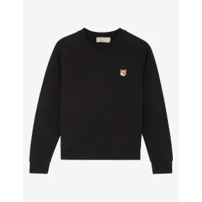 Women Fox Head Patch Adjusted Sweatshirt - Black
