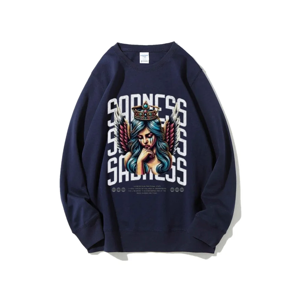 Women Vintage Sading Angel Graphic Sweatshirts