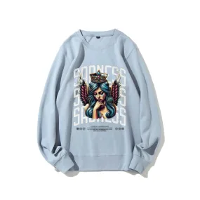 Women Vintage Sading Angel Graphic Sweatshirts