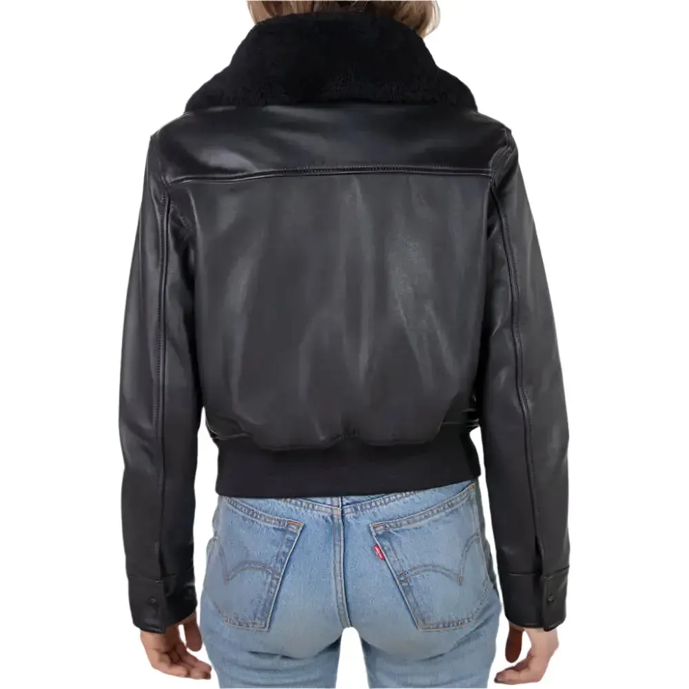 Women's Shearling Bomber Jacket Cozy & Stylish