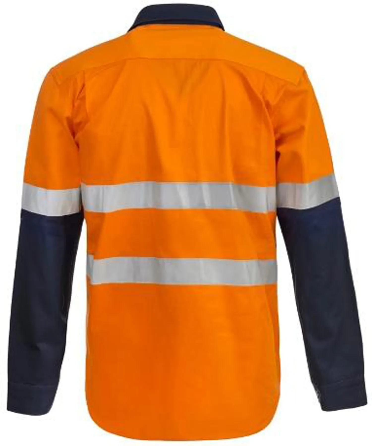 WS6031 HEAVY DUTY HYBRID HI VIS CLOSED FRONT COTTON DRILL REFLECTIVE SHIRT WITH GUSSET SLEEVES